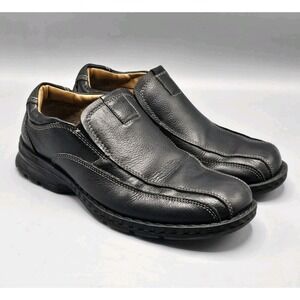 GH Bass Co Lenny Black Leather Slip On Loafers Boat Shoes Mens Size 7 M‎